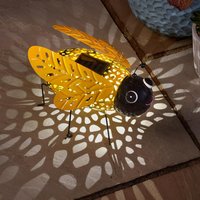 Solar Powered Silhouette Buzzy Bee Garden Ornament LED Light