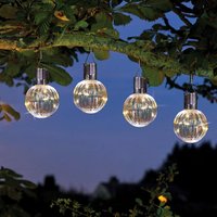 Set 4 Solar Powered Hanging Garden Orb Lights Firefly Effect