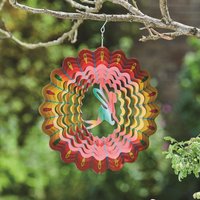 mysmartbuy Fairy Rainbow Spinner - 30 cm Stainless Steel Wind Spinner with Rainbow Finish & Fairy Design in Pink