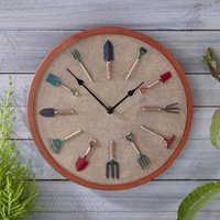 12in Garden Tool Wall Clock 30 cm Decorative Clock Outdoor Weather Resistance