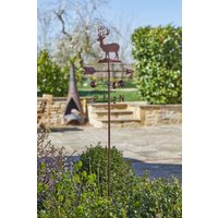 mysmartbuy Stag WindVane - 170 cm Outdoor Wind Spinner with Stag Design & Copper Styling in Bronze
