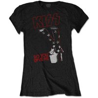 KISS Women's Do You Love Me Skinny Fit T-Shirt in Black | Size: Small