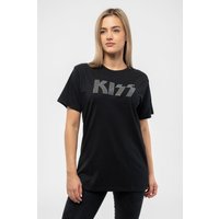 KISS Diamante Classic Band Logo T-Shirt in Black | Size: Medium