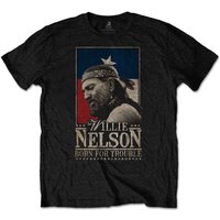 Willie Nelson Born For Trouble T-Shirt in Black | Size: Small