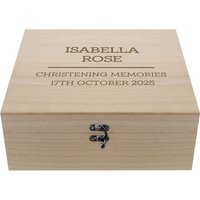 Personalised Memento Company Personalised Any Message Large Wooden Keepsake Box in Brown