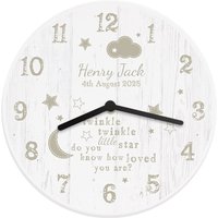 Twinkle Twinkle Shabby Chic Large Wooden Clock