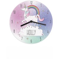 Personalised Memento Company Women's Personalised Unicorn Wooden Clock in White