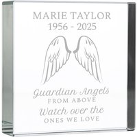 Personalised Memento Company Personalised Guardian Angel Wings Crystal Token in Clear