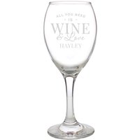Personalised Memento Company Personalised 'All You Need is Wine' Wine Glass in Clear