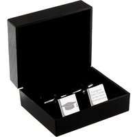 Personalised Memento Company Men's Personalised Graduation Square Cufflinks in Silver