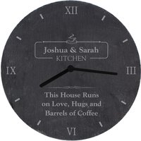 Personalised Memento Company Personalised Kitchen Slate Clock in Black