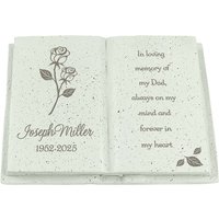 Personalised Memento Company Personalised Rose Memorial Book in White