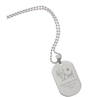 No.1 Dad Stainless Steel Dog Tag Necklace Metallic