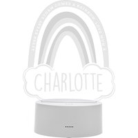 Personalised Memento Company Women's Personalised Rainbow LED Colour Changing Night Light in Clear