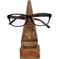 Personalised Memento Company Personalised Wooden Nose-Shaped Glasses Holder in Light Oak