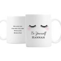 Personalised Memento Company Women's Personalised Eyelashes Mug in White