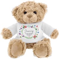 Personalised Memento Company Women's Personalised Floral Teddy Bear in Light Brown