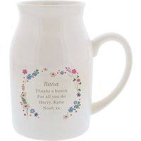 Personalised Memento Company Women's Personalised Floral Flower Jug in White
