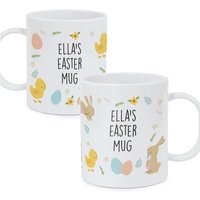 Personalised Memento Company Personalised Easter Bunny Plastic Mug in White
