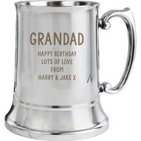 Personalised Memento Company Men's Personalised Free Text Stainless Steel Tankard in Silver