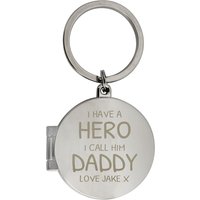 I Have Hero Round Photo Keyring Metallic