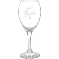 Personalised Memento Company Women's Personalised Bride Wine Glass in Clear