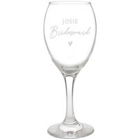 Personalised Memento Company Women's Personalised Bridesmaid Wine Glass in Clear