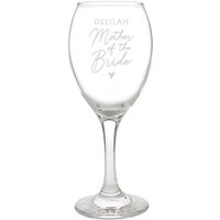 Personalised Memento Company Women's Personalised Mother of the Bride Wine Glass in Clear