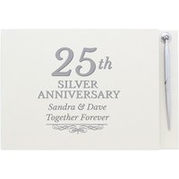 25th Silver Anniversary Hardback Guest Book & Pen