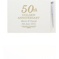 50th Golden Anniversary Hardback Guest Book & Pen