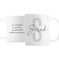 Personalised Memento Company Personalised Name & Initial Mug in White