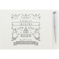 Grey Papercut Style Hardback Guest Book & Pen