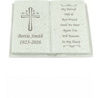 Personalised Memento Company Personalised Cross Memorial Book in White