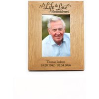 Life & Love 6x4 Oak Finish Photo Frame