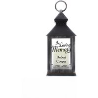 Personalised Memento Company Personalised In Loving Memory Rustic Black Lantern