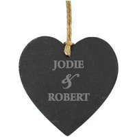 Couples Slate Heart Decoration