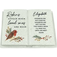 Personalised Memento Company Personalised Robins Appear.. Memorial Book in White