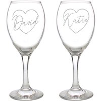 Heart Name Glass Set Clear