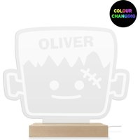 Personalised Memento Company Personalised Frankenstein Wooden LED Light in Clear