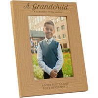Grandchild is Blessing 5x7 Oak Finish Photo Frame