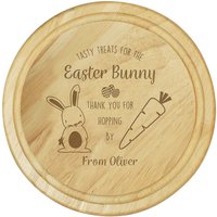 Personalised Memento Company Personalised Easter Bunny Treat Board in Light Brown