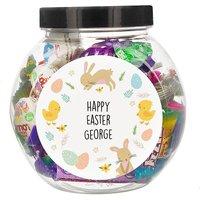 Personalised Memento Company Personalised Easter Sweets Jar in Clear