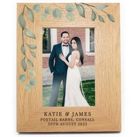 Botanical 6x4 Oak Finish Photo Frame Light