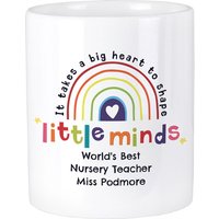 Personalised Memento Company Personalised Shape Little Minds Ceramic Storage Pot in White