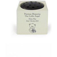 Personalised Memento Company Personalised Teddy Bear Memorial Vase in White