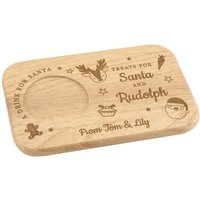 Personalised Memento Company Personalised Treats for Santa Coaster Tray in Brown