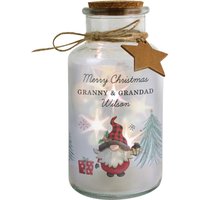 Personalised Memento Company Personalised Gonk Christmas Scene Glass Jar in Clear