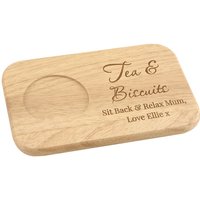 Personalised Memento Company Personalised Free Text Wooden Coaster Tray in Light Brown