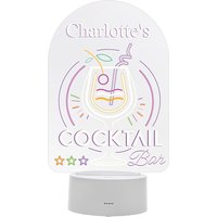 Personalised Memento Company Personalised LED Colour Changing Cocktail Bar Sign in Clear