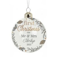Personalised Memento Company Personalised First Christmas As... Glass Bauble in Clear
